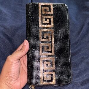 Black and Gold Rhinestone Wallet